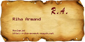 Riha Armand névjegykártya
